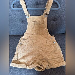 PacSun Tan‎ Corduroy Short Overalls Women’s Size 29